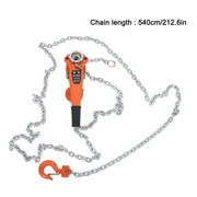 DURAFORCE 1.5 Ton Manual Lever Chain Hoist, 3300LB Capacity, 360° Hook, 20FT G80 Chain