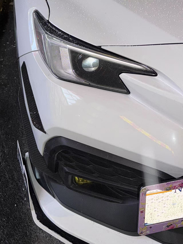 DURAFORCE 4PCS Carbon Fiber Front Bumper Side Blade Canard Fin For 22-24 Subaru WRX VB S4