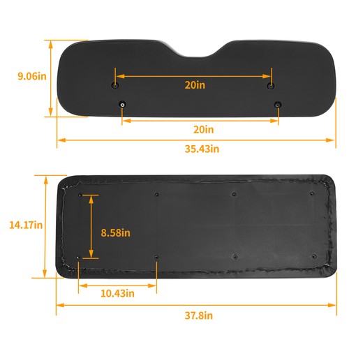 DURAFORCE Golf Cart Rear Seat Bottom Cushion + Backrest For EZGO RXV Medalist TXT | Black