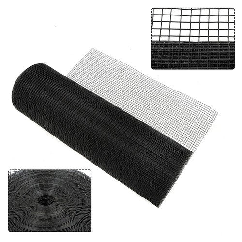 DURAFORCE 1/2inch Hardware Cloth 19 Gauge Black PVC Coated Wire Fencing Garden Fence Roll