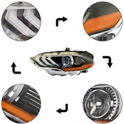 DURAFORCE For Ford Mustang 2018-2020 LED DRL Headlights Clear Lamp Front Driver Left Side
