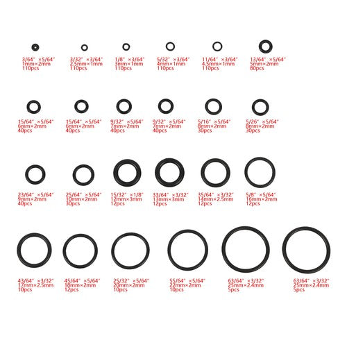 DURAFORCE 1020Pcs O Ring Kit Nitrile Rubber O Ring Assortment Set 20Size Resist Oil & Heat