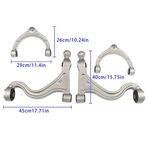 DURAFORCE Fit For 2010-2013 Porsche Panamera 4PCS Aluminum Front Upper Lower Control Arms