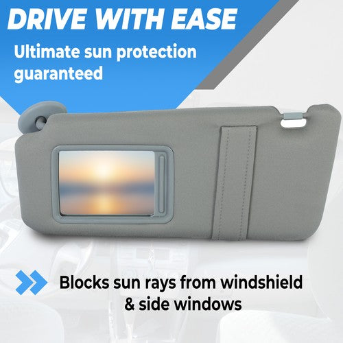 Gray Car Sun Visor Pair Left Right Side for Toyota Camry 2007-2011