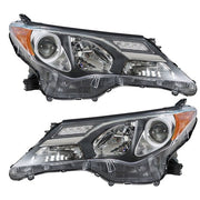 DURAFORCE Fit For Toyota RAV4 2013 2014 2015 LH+RH Headlight Headlamps Clear Lens Halogen