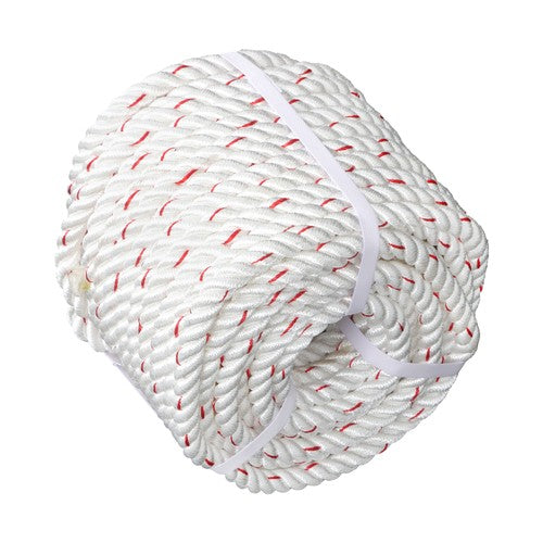 DURAFORCE 1790 Pounds white Red 5/8 'x 120'High Strength Braided Rope Breaking Strength