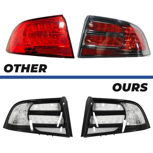 Rear Tail Light Black Housing Clear Lens Halogen LH RH For Acura TL 2004 2008