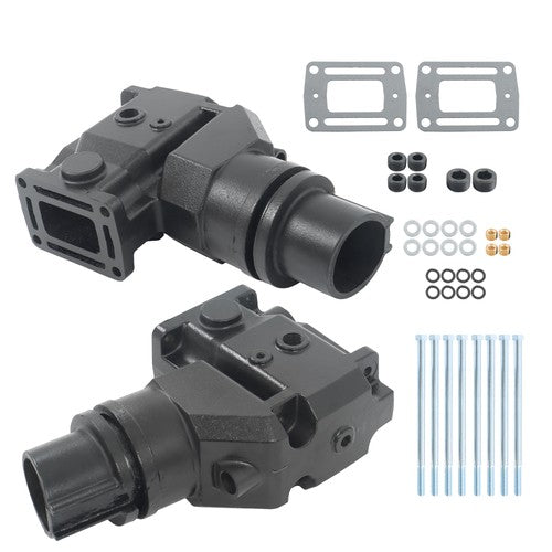 DURAFORCE For Volvo Penta OMC Set of 2 4'' manifold Exhaust Riser Elbow 4.3 5.0 5.7 5.8 L
