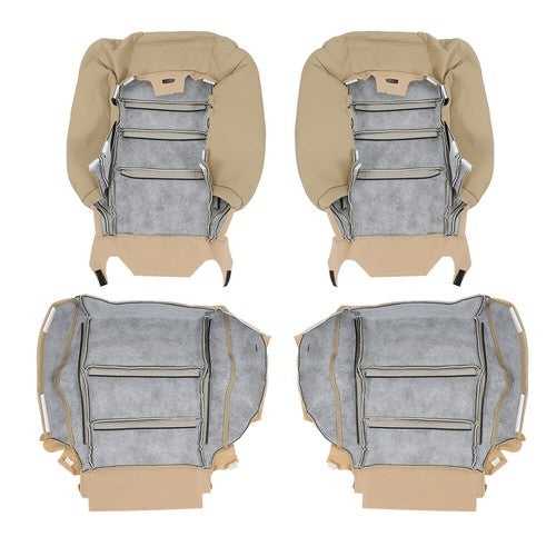 DURAFORCE New Driver Passenger Side Leather Seat Cover 4Pcs Tan For Honda Accord 2008-2012