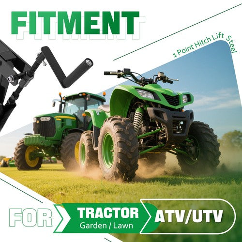 DURAFORCE 1 Point Hitch Implement Lift Adjustable For ATV UTV Lawn Tractor w/ 2" Receiver