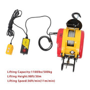DURAFORCE 1100lbs 500kg 2in1 Portable Electric Hoist Winch Wire & Wireless Remote Control