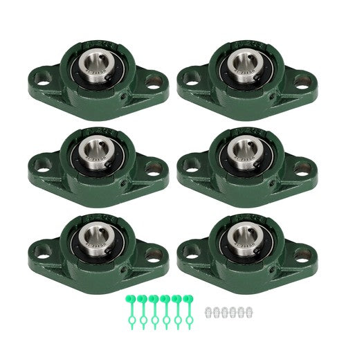 DURAFORCE UCFL202-10 Solid Base Pillow Block Flange Bearing 5/8" Bore 2 Bolt (6 PCS)