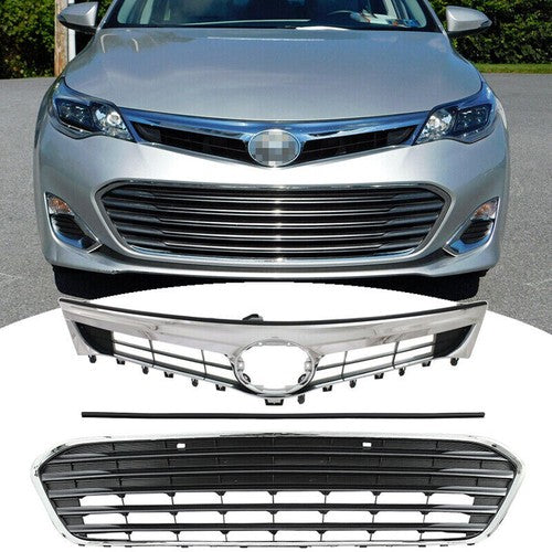 DURAFORCE Front Hood Bumper Upper Lower Grille 2PCS for 2013-2015 for Toyota Avalon