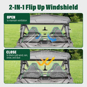 DURAFORCE Hard Coated Windshield 2-IN-1 Flip Scratch Resistant For 2019+ Honda Talon 1000