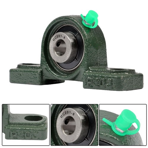 DURAFORCE 6PCS UCP201-8 Pillow Block Bearing 1/2" Bore 2 Bolt Cast Iron Base Self-Aligning