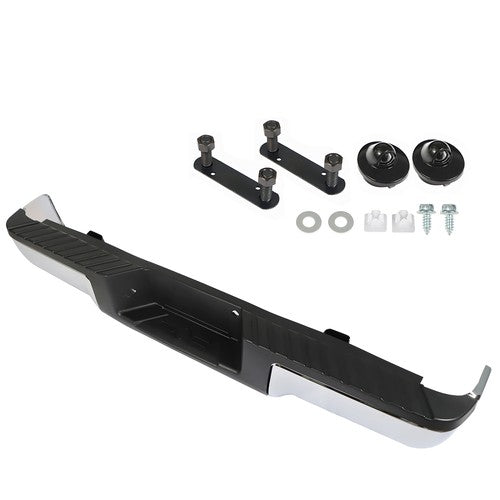 DURAFORCE NEW Chrome - Complete Rear Steel Bumper Assembly For Ford F150 2009 2013-2014