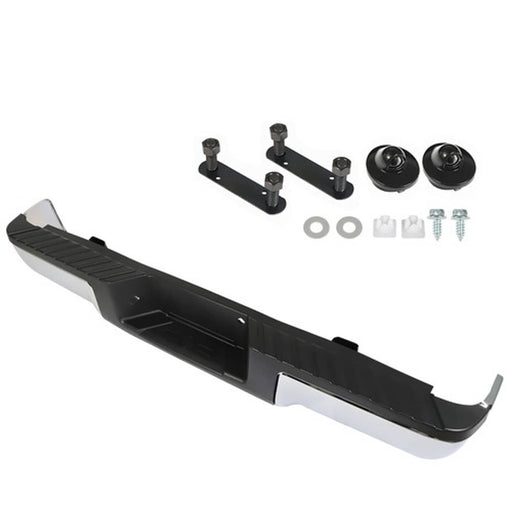 DURAFORCE NEW Chrome - Complete Rear Steel Bumper Assembly For Ford F150 2009 2013-2014
