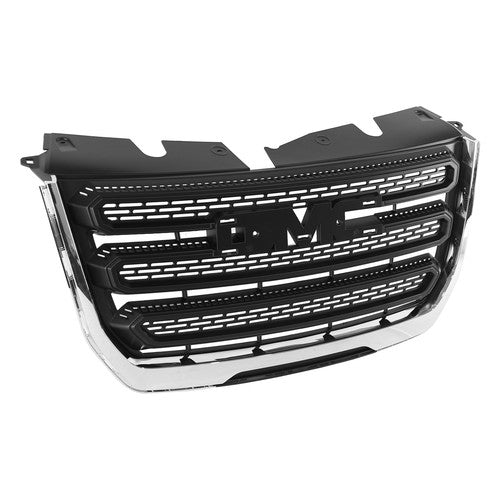 For GMC Terrain SLE 2016-2017 Front Bumper Grille+Hood Molding Trim Black+Chrome