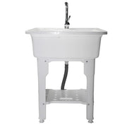 DURAFORCE 65 Freestanding Sink Commercial Laundry & Utility Room Sinks with Faucet White