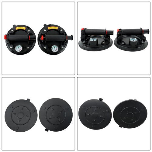 DURAFORCE 2 Pack 8" Glass Suction Cups with Pressure Gauge 440 lb Load Capacity