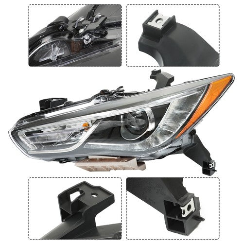 DURAFORCE Driver Side For Infiniti QX60 2016 2017 18 Headlight NO AFS HID/Xenon Projector