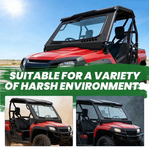 DURAFORCE For 2015-2024 HONDA PIONEER 500 /21-25 PIONEER 520 Front Clear Glass Windshield