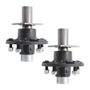 DURAFORCE 2PC Pre-Assembled 5 x 5.5" Trailer Hub Kit & Flange #84 Spindle With Bearing Kit