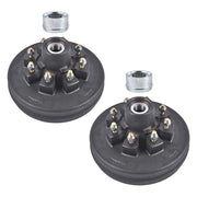 DURAFORCE 2 Pack 12"x2" Trailer Brake Hub Drum Kit 8 on 6.5" Bolt Pattern for 7000lbs Axle