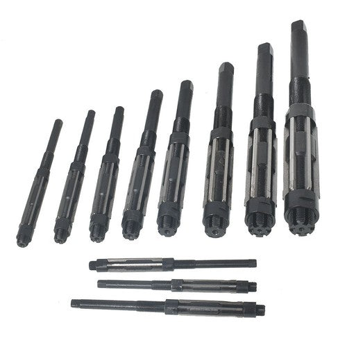 DURAFORCE Adjustable 11Pcs Hand Reamers A-K, H4-H14, 15/32 to 1-1/2, HSS 6 Blades