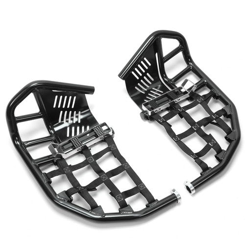 DURAFORCE For Honda TRX 450R Sportrax 450 Nerf Bars Pro Peg Heel Guard Aluminum Black Pair
