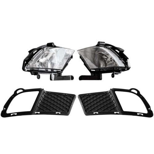 DURAFORCE Front Bumper Fog Lights & Covers Set for 2010-2012 for KIA Forte Sedan