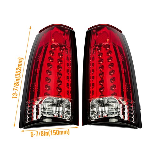 Tail Lights Lamp LED Red Pair for 1988-1998 Chevy K1500 GMC C1500