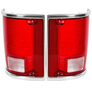 DURAFORCE Tail Lights Lamps w/Chrome Left & Right For 73-91 Chevrolet C10 K10 GMC Sierra