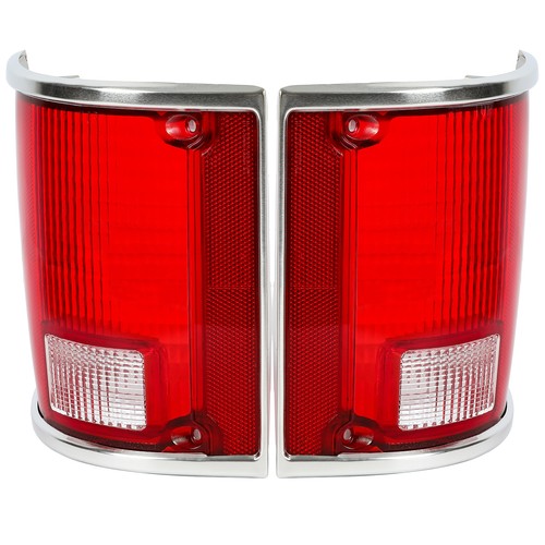 DURAFORCE Tail Lights Lamps w/Chrome Left & Right For 73-91 Chevrolet C10 K10 GMC Sierra