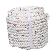 DURAFORCE 1790 Pounds white Red 5/8 'x 120'High Strength Braided Rope Breaking Strength