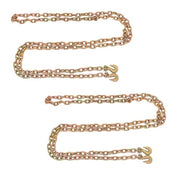 DURAFORCE 2pcs Transport Bundle Chain Steel Gold 7100lbs G80 3/8in×20ft Heavy Duty W/Hooks