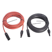 DURAFORCE Solar Panel Extension Cable Wire Connector 1 Pair 30ft Black + Red 12AWG New