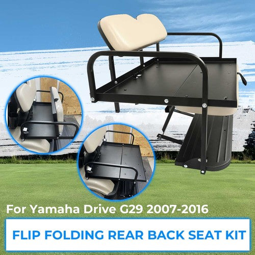 Flip Rear Back Seat Kit with Beige Cushion for Yamaha Drive G29 2007 2016