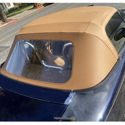 DURAFORCE Fit Mazda Miata 1990-2005 Convertible Soft Top With Plastic Window Tan Cabrio