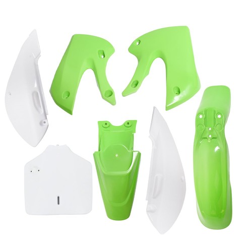 DURAFORCE Green&White Plastic Fender Fairing Kit For KX 65 KLX 110 KLX110 DRZ110