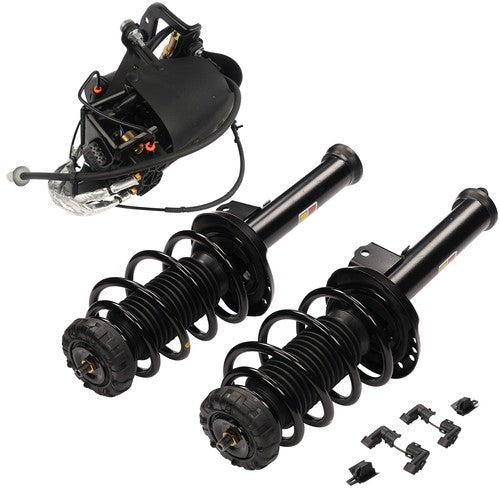 DURAFORCE Set of 3 Front Shock Strut Assys & Air Compressor For Cadillac XTS 3.6L V6 13-19