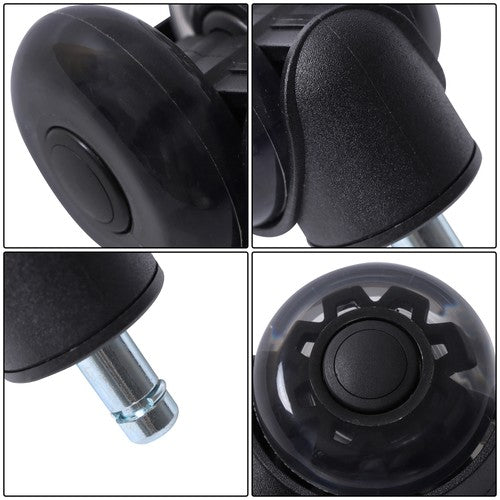 DURAFORCE 5-piece set 2" Office Chair Rubber Caster Swivel Wheels Black, 360° steering