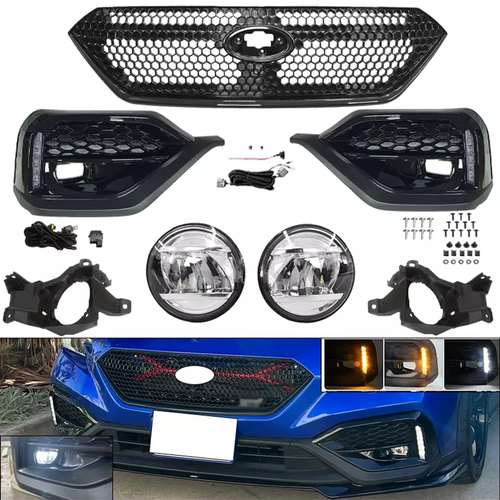 DURAFORCE For 2022 2023 Subaru WRX STI LED Turn Signal DRL Fog Bezel Lights & Front Grille