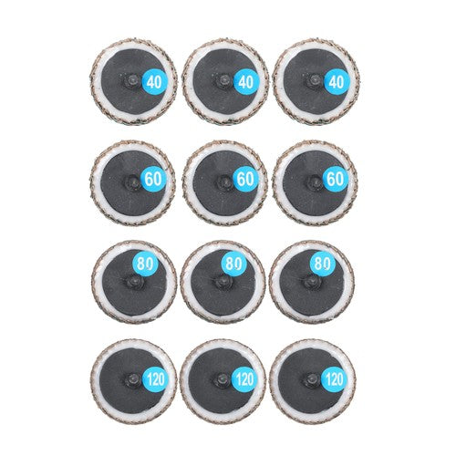 DURAFORCE 12Pack Mixed Curved Flap Disc 2" Quick Change Sanding Discs for Die Grinder