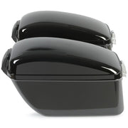 DURAFORCE Vivid Black Large Hard Saddle Bag Trunk For Harley Davidson Honda Yamaha Cruiser