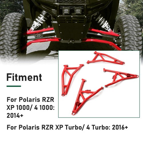 DURAFORCE For Polaris RZR XP 1000 / Turbo 2014-2023 Red High Clearance Steel Front A Arms