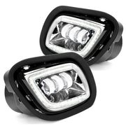 DURAFORCE Projector Fog Lights Lamp Chrome w/LED Halo Ring For Freightliner Cascadia 08-17