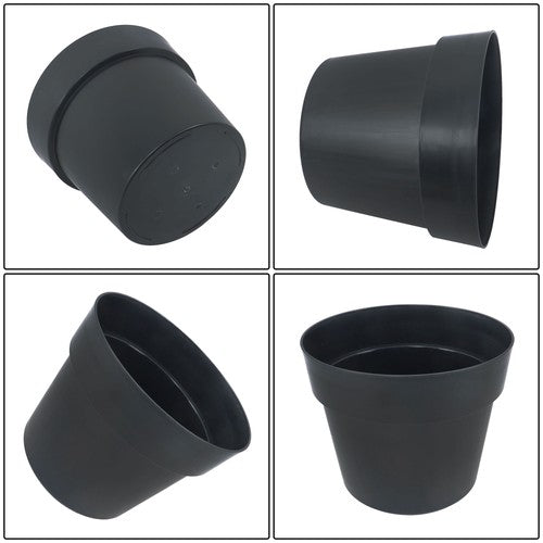 DURAFORCE 6 Pack 5 Gallon Plastic Nursery Pots Heavy Duty Garden Flower Plant Pots