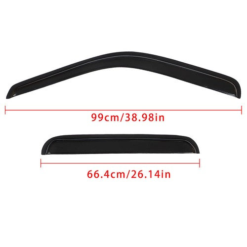 DURAFORCE Window Visors Rain Guards For Ford F250 F350 F450 F550 99-16 Super Duty Crew Cab