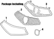 DURAFORCE Fit 2018 2019 2020 Acura TLX Front Bumper Chrome Grille Grill Assembly